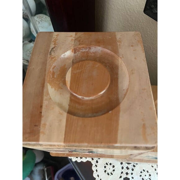 Antique Rustic Wooden Nesting Chicken Rooster Canister Set Of 4 Boxes - Picture 3 of 11